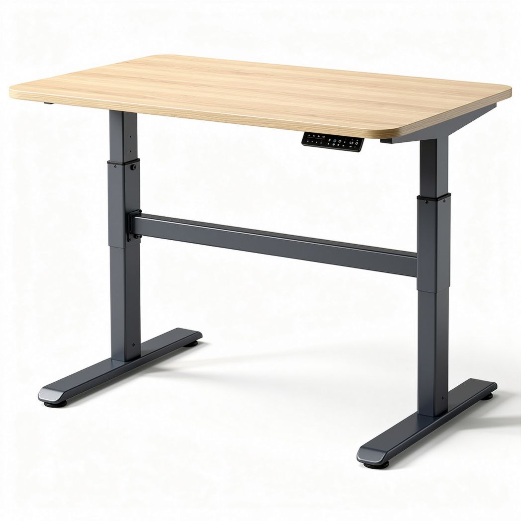 Electric standing desk with adjustable height and wooden surface 120 x 60 x 75cm
