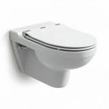 Wall-mounted toilet with soft close seat in white ceramic 70 x 40 x 40cm