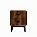 Wooden nightstand with two drawers and black legs 40 x 40 x 50cm